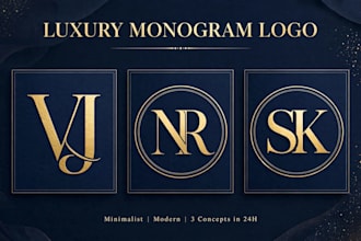 create 3 luxury monogram lettermark for brand
