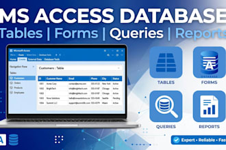 create professional ms access database with form queries and reports