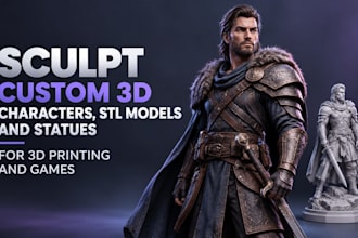 sculpt custom 3d characters, stl models, and statues for 3d printing and games