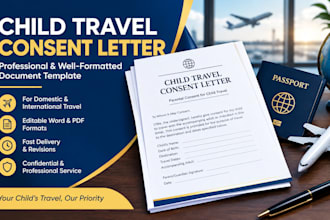 prepare a child travel consent letter template for your needs