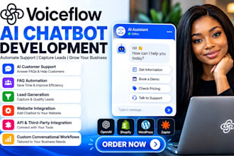 build voiceflow ai chatbot for website and customer support automation