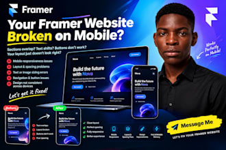 fix your framer website mobile responsiveness, layout, speed and design issues
