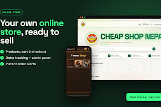build an online store website with cart, checkout and admin panel