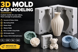 design slip casting mold, ceramic mold, plaster mold product modelling