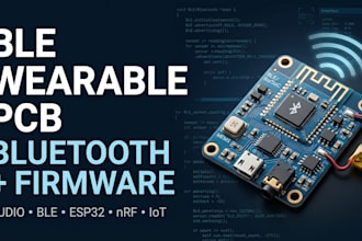 design ble audio wearable pcb with bluetooth and custom embedded firmware
