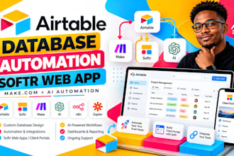 design airtable database airtable automation softr webapp make com ai automation