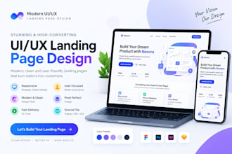 design a modern UI UX landing page in figma