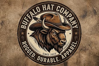 design buffalo hat logo for you
