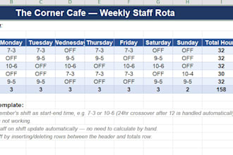 build you a simple staff rota or schedule template in excel