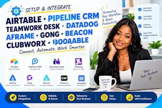 airtable pipeline CRM teamwork desk datadog aframe gong beacon clubworx booqable
