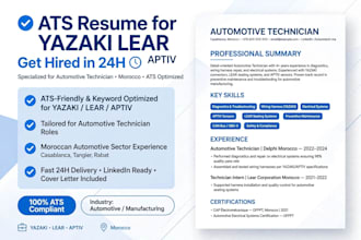 design a professional ats resume for technician jobs