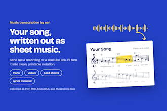 transcribe any song into professional sheet music