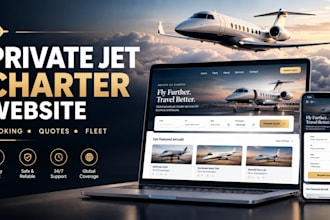luxury private jet charter website, jet rental booking website and quote system