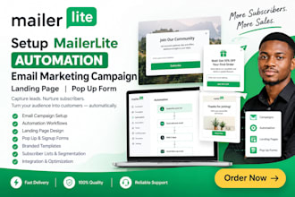 setup mailerlite automation email marketing campaign landing page pop up form