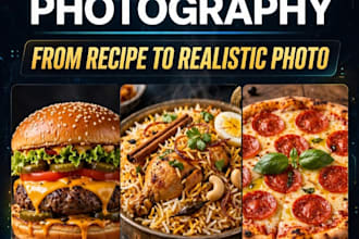 do realistic ai food photography using your recipe for menu
