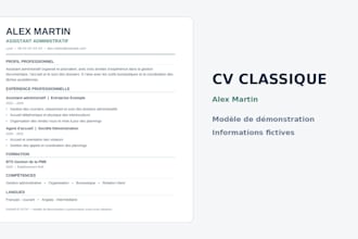 create a professional and modern resume or CV