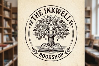 make unique literary logo for your bookshops