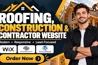 design or redesign roofing website, construction website and contractor website