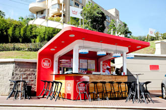 trade show booth design exhibition stand kiosk display stall 3d rendering