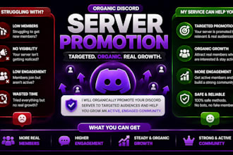 organically boost your discord server promotion, advertise to targeted audiences