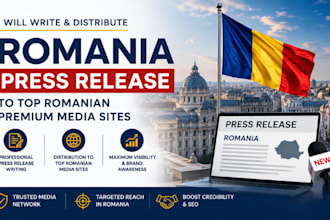 write and distribute romanian press release to 200   romania premium media sites