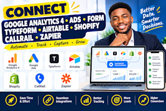 connect google analytics 4 ads form typeform airtable shopify callrail zapier