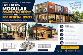 design modular commercial offices and pop up retail spaces