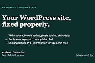 fix your wordpress or woocommerce site errors, updates and plugins