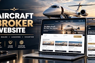 build luxury aircraft broker website for jet sales, leasing and charter