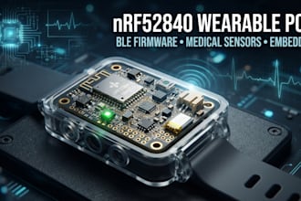 design nrf52840 wearable pcb, ble firmware and medical sensor electronics