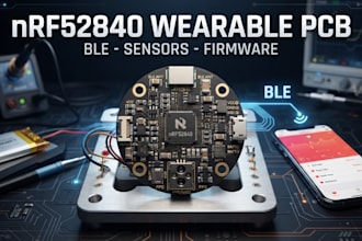design nrf52840 wearable pcb, ble firmware and medical sensor electronics