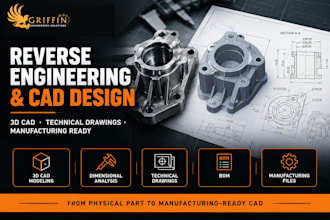 reverse engineer your sketch or photo into a working cad model