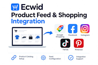 ecwid google shopping facebook instagram shop setup tiktok pinterest integration