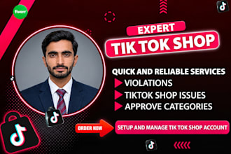 fix tiktok shop issue, approve categories, violation removal