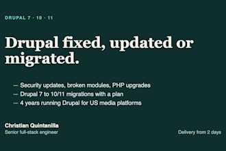 fix, update or migrate your drupal site to drupal 10 or 11