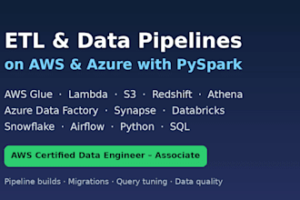 build and optimize etl data pipelines on AWS or azure using pyspark