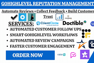 set up gohighlevel birdeye podium reputation management and review automation
