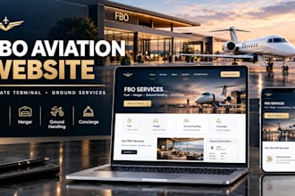 build fbo website for private aviation terminal, airport and ground services