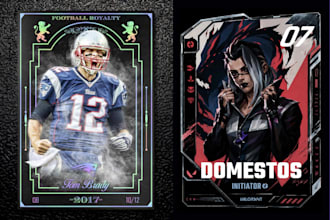 design any custom tcg cards, sports, pokemon, tarot, game and trading cards