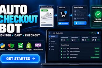 build custom auto checkout bot, auto purchase bot and shopping automation