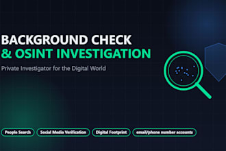 do background check and osint investigation for people search