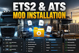 install and configure ets2 and ats mods professionally