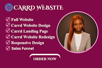 design a carrd website, landing page or one page website