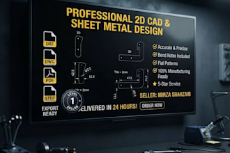 do expert sheet metal flat patterns,cnc dxf files,and 2d mechanical cad drawing
