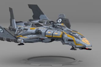 create custom hard surface 3d spaceship models and unity sci fi game assets
