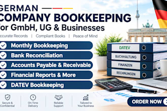 do german bookkeeping in datev for gmbh, ug and businesses financial reporting