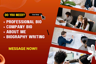write a professional bio, biography, linkedin and about me