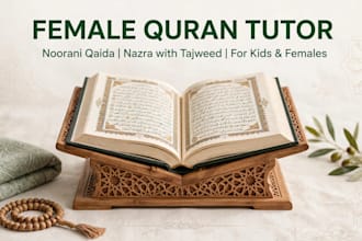 teach noorani qaida and nazra quran with tajweed for female and kids