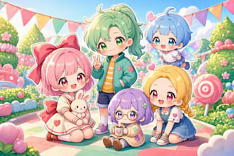 make cute custom anime chibi illustrations