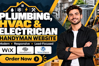 design plumbing website, hvac website, handyman website and electrician website